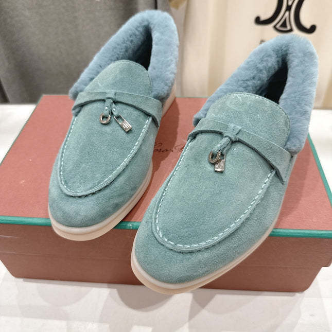 LP 25S SUMMER CHARMS WALK LOAFERS IN DUSTY TEAL SUEDE AND FLEECE
