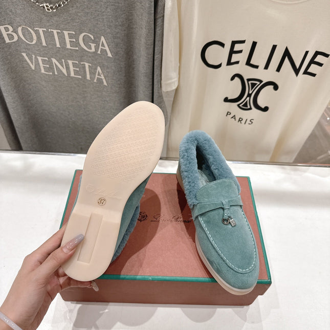 LP 25S SUMMER CHARMS WALK LOAFERS IN DUSTY TEAL SUEDE AND FLEECE