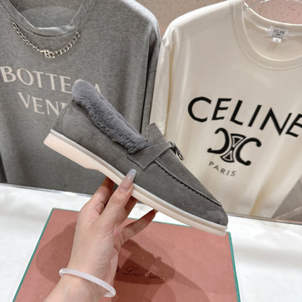 LP 25S SUMMER CHARMS WALK LOAFERS IN LIGHT CHARCOAL SUEDE AND FLEECE