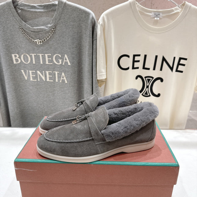 LP 25S SUMMER CHARMS WALK LOAFERS IN LIGHT CHARCOAL SUEDE AND FLEECE