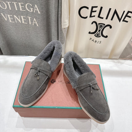 LP 25S SUMMER CHARMS WALK LOAFERS IN LIGHT CHARCOAL SUEDE AND FLEECE