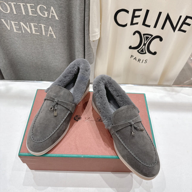 LP 25S SUMMER CHARMS WALK LOAFERS IN LIGHT CHARCOAL SUEDE AND FLEECE