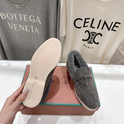 LP 25S SUMMER CHARMS WALK LOAFERS IN LIGHT CHARCOAL SUEDE AND FLEECE