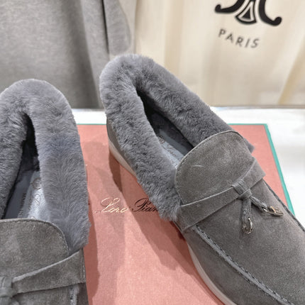 LP 25S SUMMER CHARMS WALK LOAFERS IN LIGHT CHARCOAL SUEDE AND FLEECE