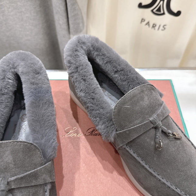LP 25S SUMMER CHARMS WALK LOAFERS IN LIGHT CHARCOAL SUEDE AND FLEECE