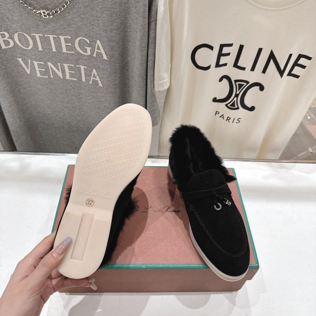 LP 25S SUMMER CHARMS WALK LOAFERS IN BLACK SUEDE AND FLEECE