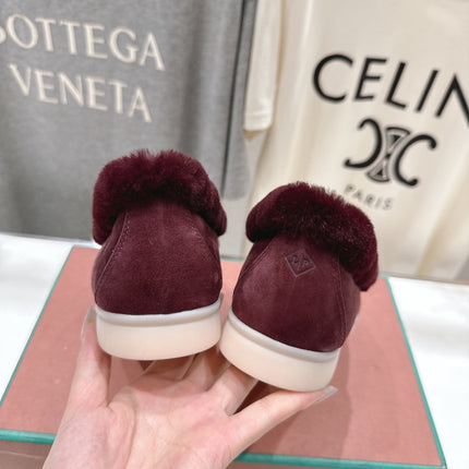 LP 25S SUMMER CHARMS WALK LOAFERS IN BURGUNDY SUEDE AND FLEECE