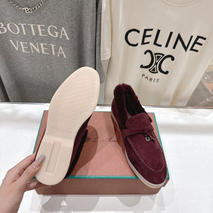 LP 25S SUMMER CHARMS WALK LOAFERS IN BURGUNDY SUEDE AND FLEECE