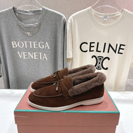 LP 25S SUMMER CHARMS WALK LOAFERS IN DARK BROWN SUEDE AND FLEECE