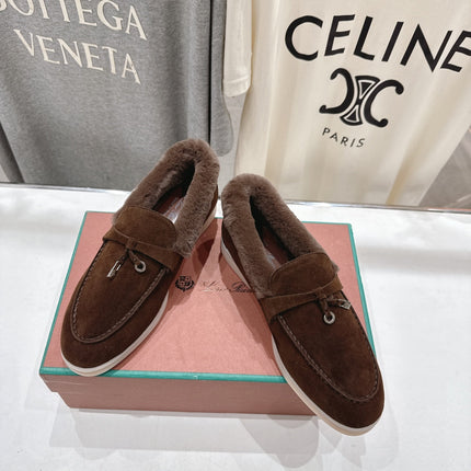 LP 25S SUMMER CHARMS WALK LOAFERS IN DARK BROWN SUEDE AND FLEECE