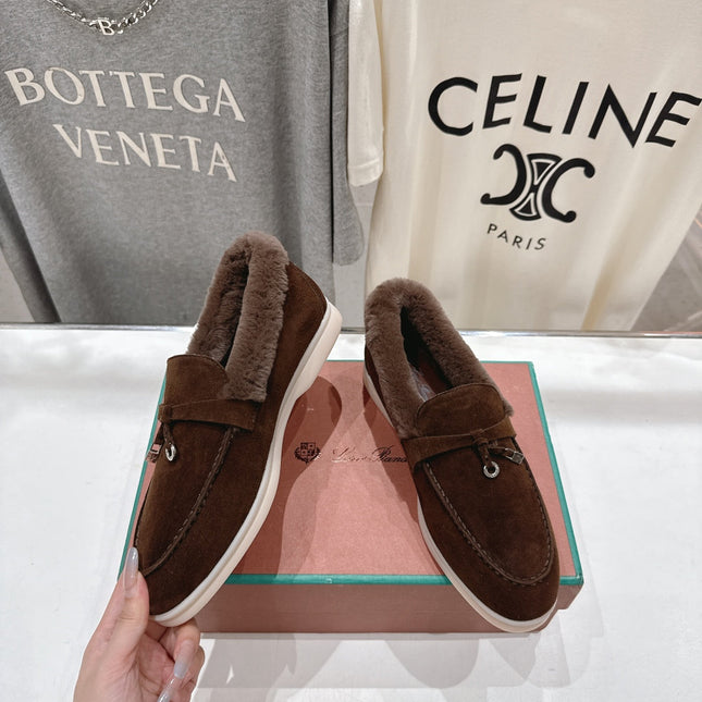 LP 25S SUMMER CHARMS WALK LOAFERS IN DARK BROWN SUEDE AND FLEECE