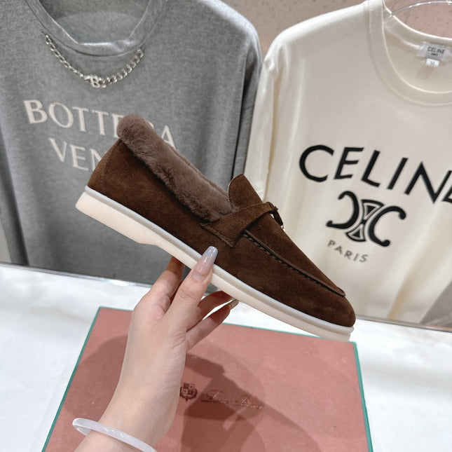 LP 25S SUMMER CHARMS WALK LOAFERS IN DARK BROWN SUEDE AND FLEECE