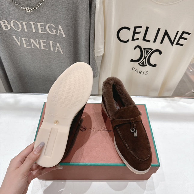 LP 25S SUMMER CHARMS WALK LOAFERS IN DARK BROWN SUEDE AND FLEECE