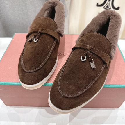 LP 25S SUMMER CHARMS WALK LOAFERS IN DARK BROWN SUEDE AND FLEECE