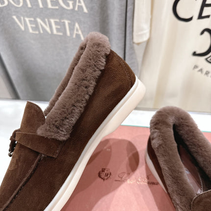 LP 25S SUMMER CHARMS WALK LOAFERS IN DARK BROWN SUEDE AND FLEECE