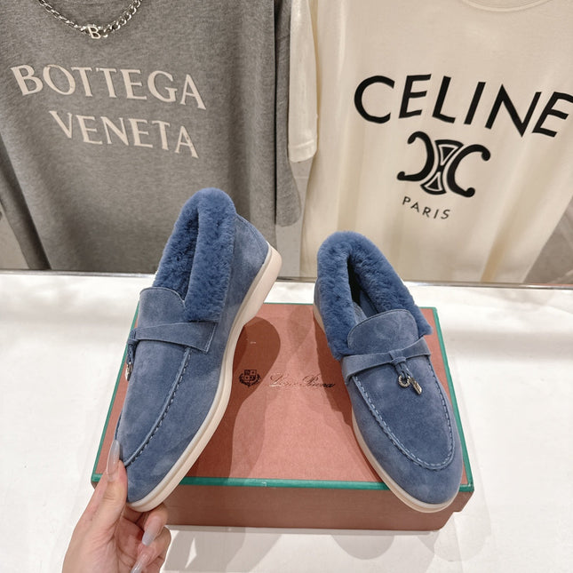 LP 25S SUMMER CHARMS WALK LOAFERS IN SLATE BLUE SUEDE AND FLEECE