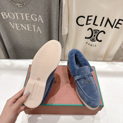 LP 25S SUMMER CHARMS WALK LOAFERS IN SLATE BLUE SUEDE AND FLEECE