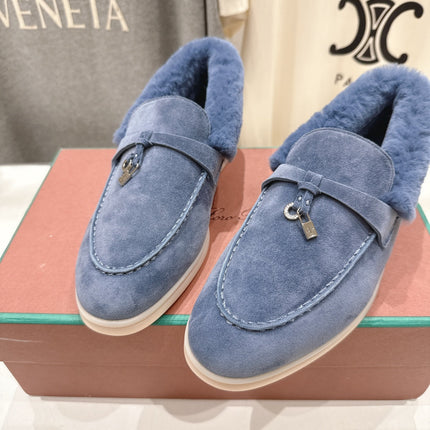 LP 25S SUMMER CHARMS WALK LOAFERS IN SLATE BLUE SUEDE AND FLEECE