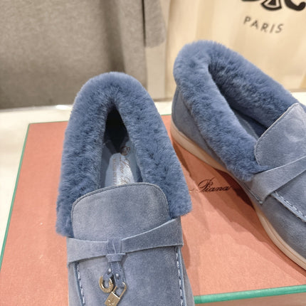 LP 25S SUMMER CHARMS WALK LOAFERS IN SLATE BLUE SUEDE AND FLEECE