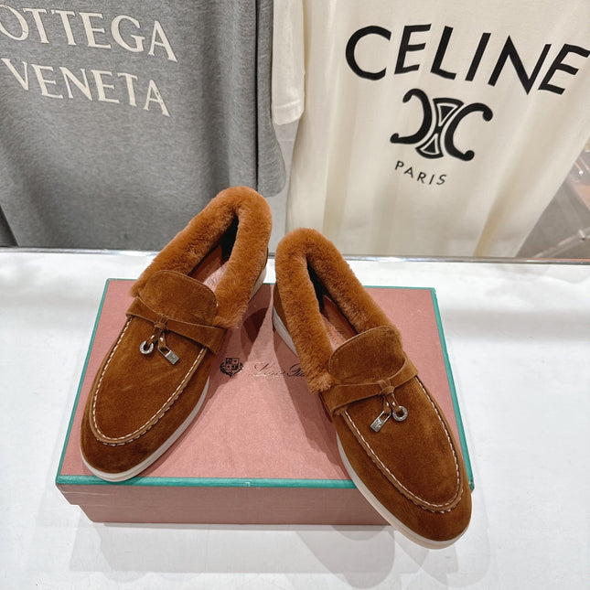 LP 25S SUMMER CHARMS WALK LOAFERS IN BURNT ORANGE SUEDE AND FLEECE