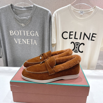 LP 25S SUMMER CHARMS WALK LOAFERS IN BURNT ORANGE SUEDE AND FLEECE