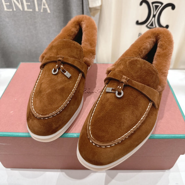 LP 25S SUMMER CHARMS WALK LOAFERS IN BURNT ORANGE SUEDE AND FLEECE