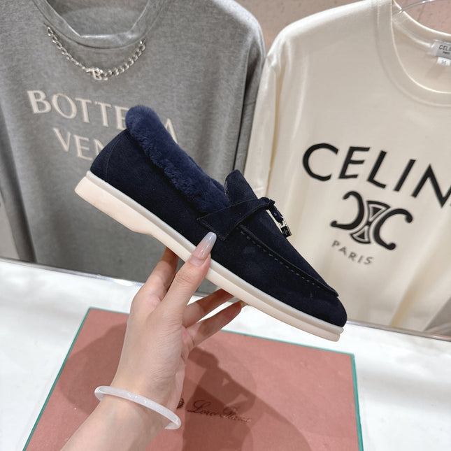 LP 25S SUMMER CHARMS WALK LOAFERS IN DARK NAVY SUEDE AND FLEECE