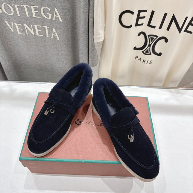 LP 25S SUMMER CHARMS WALK LOAFERS IN DARK NAVY SUEDE AND FLEECE