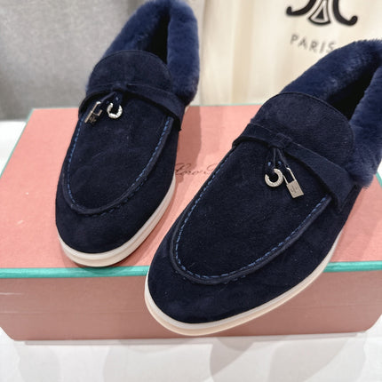 LP 25S SUMMER CHARMS WALK LOAFERS IN DARK NAVY SUEDE AND FLEECE