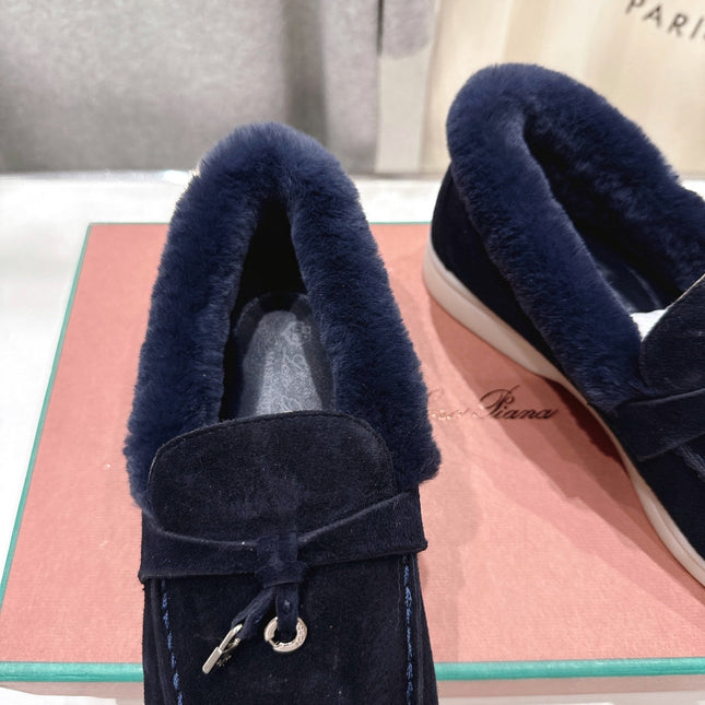 LP 25S SUMMER CHARMS WALK LOAFERS IN DARK NAVY SUEDE AND FLEECE