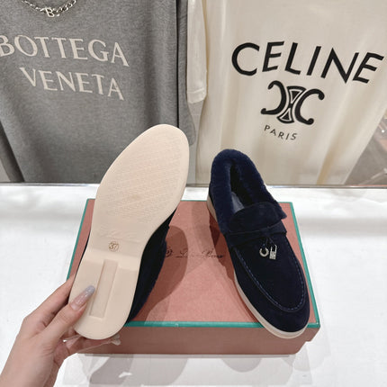 LP 25S SUMMER CHARMS WALK LOAFERS IN DARK NAVY SUEDE AND FLEECE