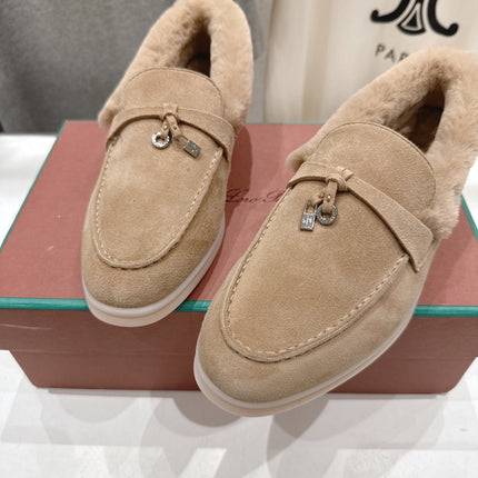 LP 25S SUMMER CHARMS WALK LOAFERS IN LIGHT BEIGE SUEDE AND FLEECE