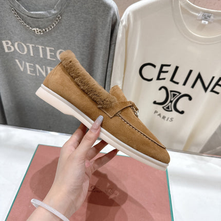 LP 25S SUMMER CHARMS WALK LOAFERS IN BROWN SUEDE AND FLEECE