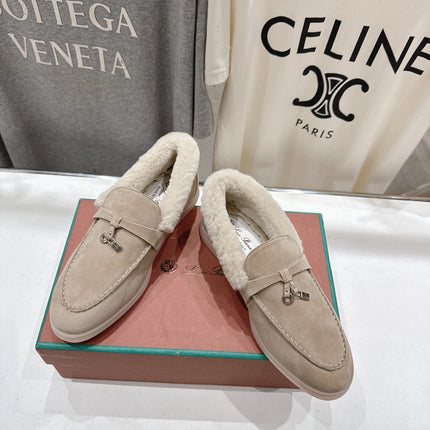 LP 25S SUMMER CHARMS WALK LOAFERS IN LIGHT TAUPE SUEDE AND FLEECE