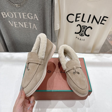 LP 25S SUMMER CHARMS WALK LOAFERS IN LIGHT TAUPE SUEDE AND FLEECE