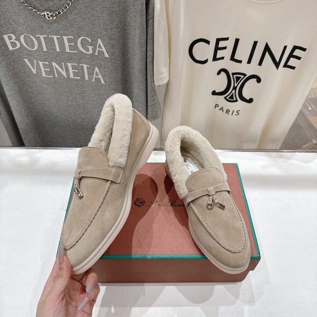 LP 25S SUMMER CHARMS WALK LOAFERS IN LIGHT TAUPE SUEDE AND FLEECE
