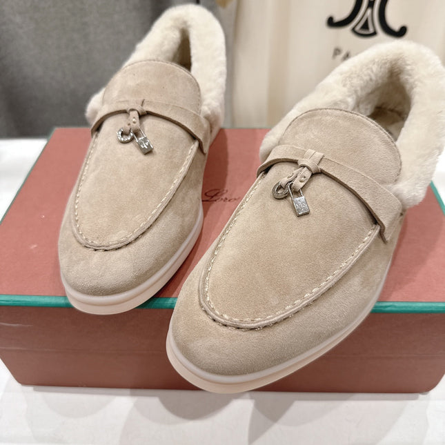 LP 25S SUMMER CHARMS WALK LOAFERS IN LIGHT TAUPE SUEDE AND FLEECE