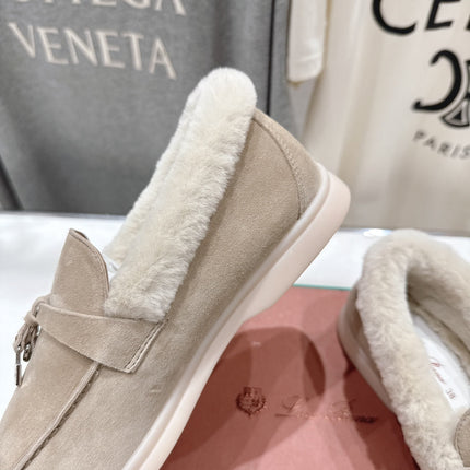 LP 25S SUMMER CHARMS WALK LOAFERS IN LIGHT TAUPE SUEDE AND FLEECE
