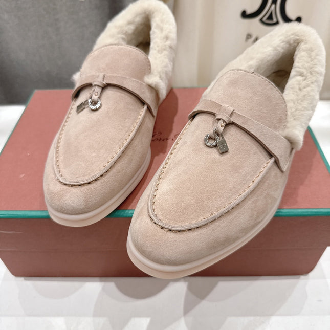 LP 25S SUMMER CHARMS WALK LOAFERS IN WARM TAUPE SUEDE AND FLEECE
