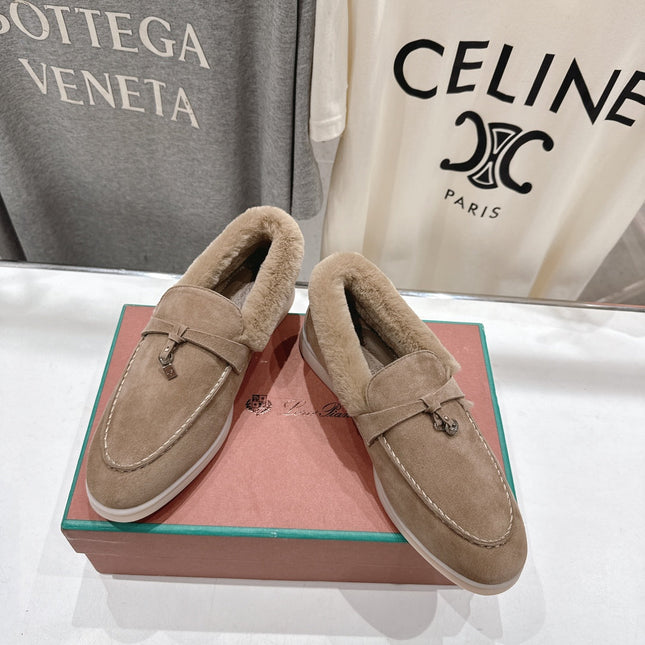 LP 25S SUMMER CHARMS WALK LOAFERS IN LIGHT BROWN SUEDE AND FLEECE