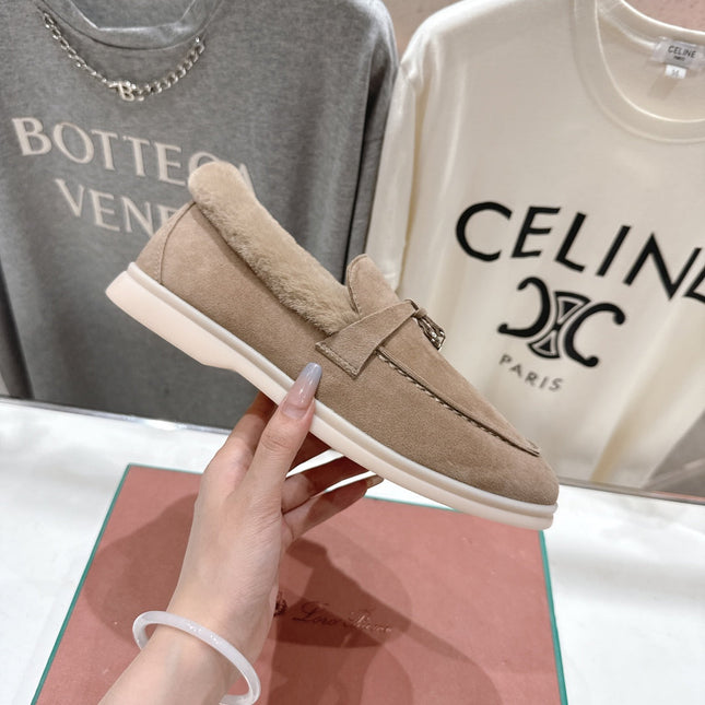 LP 25S SUMMER CHARMS WALK LOAFERS IN LIGHT BROWN SUEDE AND FLEECE