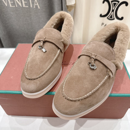 LP 25S SUMMER CHARMS WALK LOAFERS IN LIGHT BROWN SUEDE AND FLEECE
