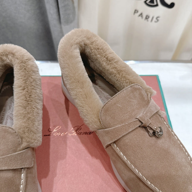 LP 25S SUMMER CHARMS WALK LOAFERS IN LIGHT BROWN SUEDE AND FLEECE
