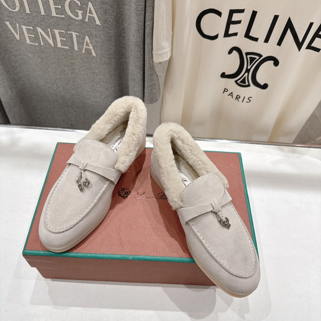 LP 25S SUMMER CHARMS WALK LOAFERS IN LIGHT GRAY SUEDE AND FLEECE