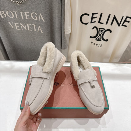 LP 25S SUMMER CHARMS WALK LOAFERS IN LIGHT GRAY SUEDE AND FLEECE