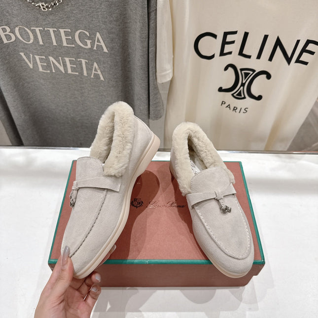 LP 25S SUMMER CHARMS WALK LOAFERS IN LIGHT GRAY SUEDE AND FLEECE