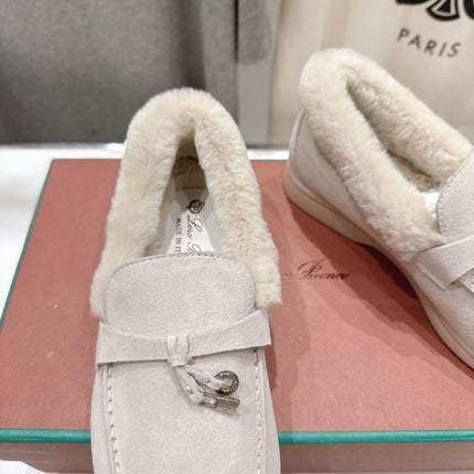 LP 25S SUMMER CHARMS WALK LOAFERS IN LIGHT GRAY SUEDE AND FLEECE