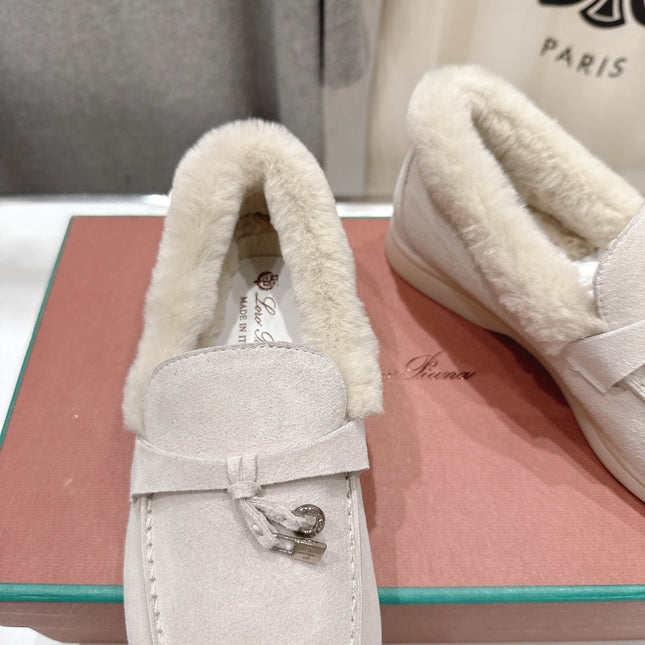 LP 25S SUMMER CHARMS WALK LOAFERS IN LIGHT GRAY SUEDE AND FLEECE