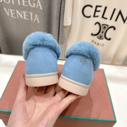 LP 25S SUMMER CHARMS WALK LOAFERS IN DARK PASTEL BLUE SUEDE AND FLEECE