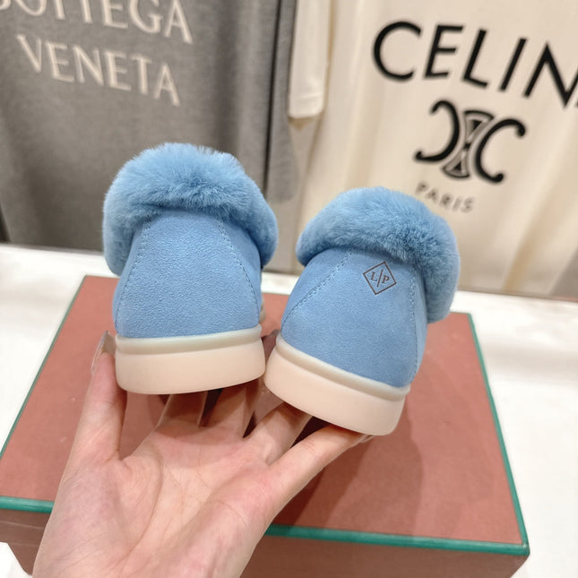 LP 25S SUMMER CHARMS WALK LOAFERS IN DARK PASTEL BLUE SUEDE AND FLEECE